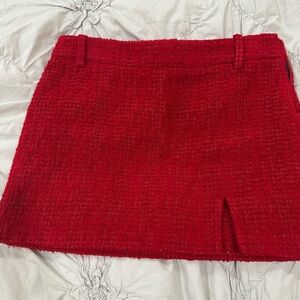 Zara Scarlet Textured Mini Skirt